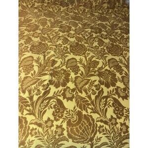 Bates Bedspread Damask Floral Gold Matelasse Double Jacquard Fringe Cottage